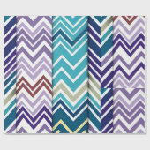 Zig Zagging pastel Verticaal Groen Retro Patroon Cadeaupapier (Vlak)