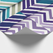 Zig Zagging pastel Verticaal Groen Retro Patroon Cadeaupapier (Hoek)