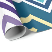 Zig Zagging pastel Verticaal Groen Retro Patroon Cadeaupapier (Rol Hoek)