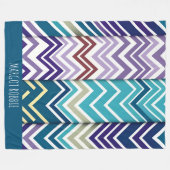 Zig Zagging pastel Verticaal Groen Retro Patroon Fleece Deken (Voorkant (Horizontaal))