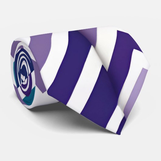 Zig Zagging pastel Verticaal Groen Retro Patroon Stropdas (Opgerold)