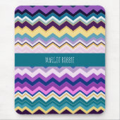 Zig Zagging Pastel Violet Retro Patroon Muismat (Voorkant)