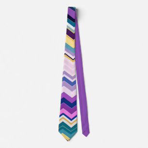 Zig Zagging Pastel Violet Retro Patroon Stropdas