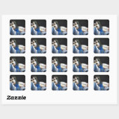 ZIGEUNER BLAUW VIERKANTE STICKER (Vel)