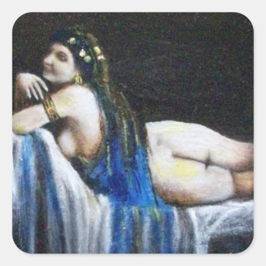 ZIGEUNER BLAUW VIERKANTE STICKER (Voorkant)