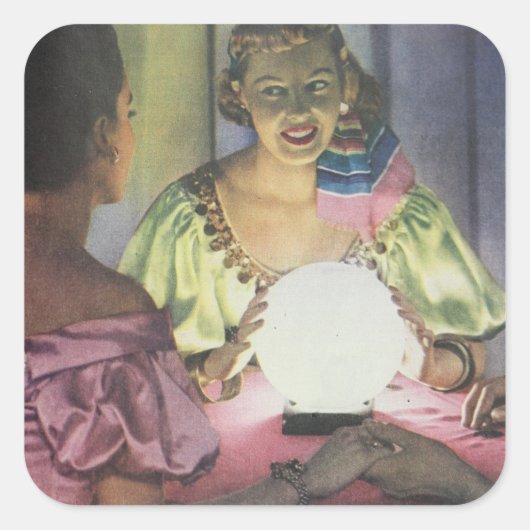 zigeuner Fortune Teller Seance Vierkante Sticker (Voorkant)