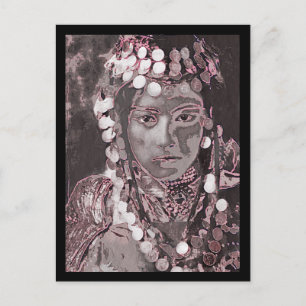 zigeuner in Champagne Pink Headdress Briefkaart
