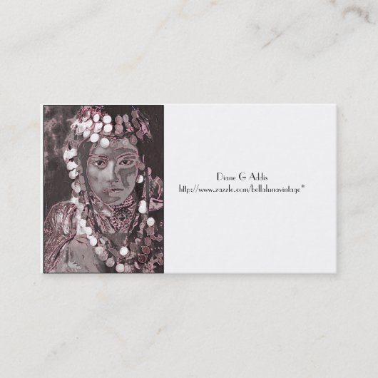 zigeuner in Champagne Pink Headdress Visitekaartje (Voorkant)