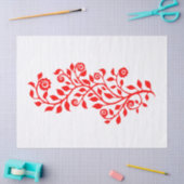 Zigeuner Kerst Elegante Bloemige Krullen Wit & Roo Tissuepapier (Craft)