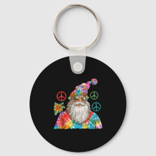 Zigeuner Kerstman Hipe Tie Dye Groovy Kerstmis Sleutelhanger