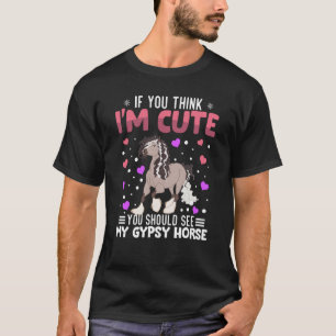 Zigeuner Paard Hart Valentijnsdag Dier Voor Vrouwe T-shirt