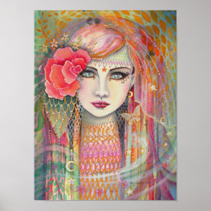 Zigeuner Roos Mooie Boheemse Fantasie Kunst Poster