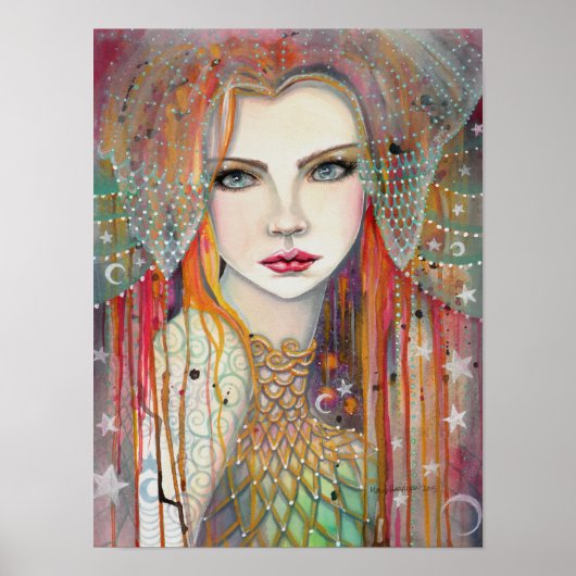 Zigeuner Schoon Fantasie Kunst Vrouw Poster (Voorkant)