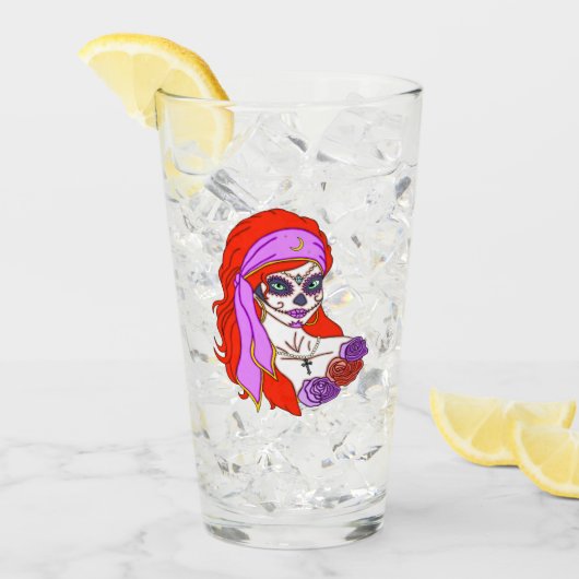 Zigeuner Suiker Schedel Glas (Voorkant ijs)