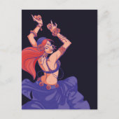 Zigeuner tribale danseres dansen met bekkens briefkaart (Voorkant)