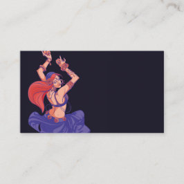 Zigeuner tribale danseres dansen met bekkens klantenkaartje