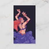 Zigeuner tribale danseres dansen met bekkens klantenkaartje (Achterkant)