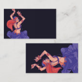 Zigeuner tribale danseres dansen met bekkens klantenkaartje (Voorkant / Achterkant)