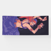 Zigeuner tribale danseres dansen met bekkens spandoek (Horizontaal)