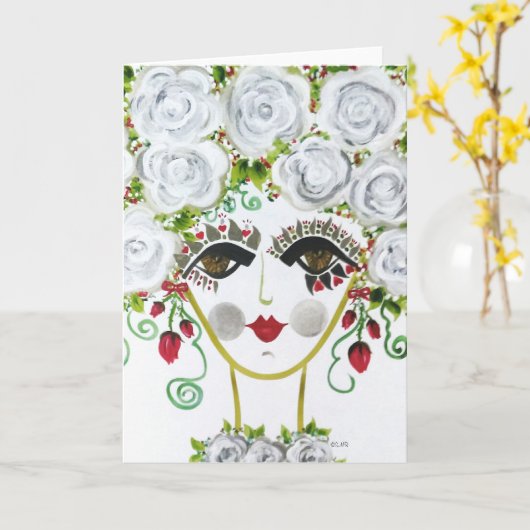 Zigeuner Tuin Meisje Cerise - Notitiekaart (Gele Bloem)