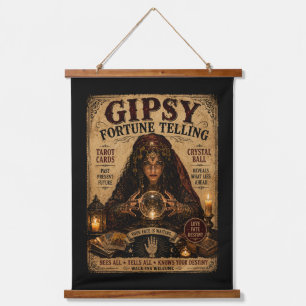 Zigeuner waarzegster vintage Halloween decoratie. Hangend Wandkleed
