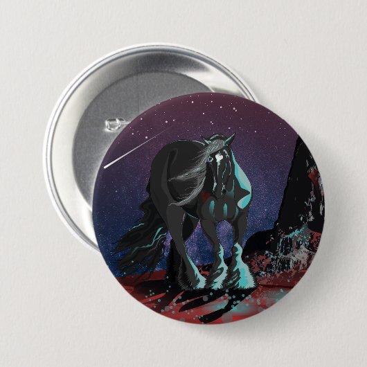 Zigeunerhart ~ ronde button 7,6 cm (Voorkant /achterkant)