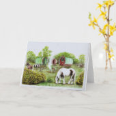 Zigeunerkampvuur, boegtopwagens en paarden kaart (Gele Bloem)