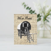  zigeunerkaravaan adreswijziging aankondigingskaart (Staand voorkant)