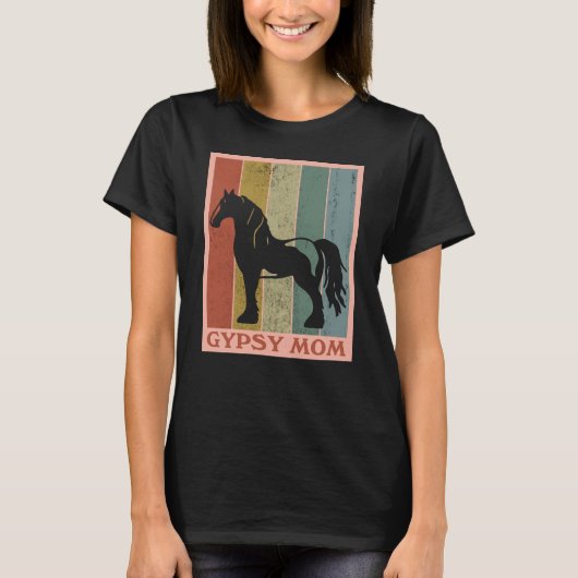 Zigeunermoeder Zigeuner Vanner Paard T-shirt (Voorkant)