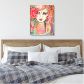 Zigeunerroos Boheemse Schoonheid Canvas Kunst (Insitu (Slaapkamer))