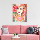 Zigeunerroos Boheemse Schoonheid Canvas Kunst (Insitu (Woonkamer))