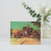 zigeuners met caravans van Vincent van Gogh Briefkaart (Staand voorkant)