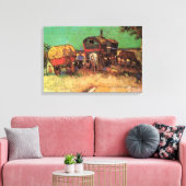 zigeuners met caravans van Vincent van Gogh Canvas Afdruk (Insitu (Woonkamer))