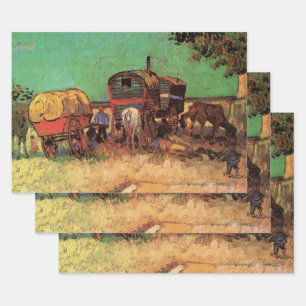 zigeuners met caravans van Vincent van Gogh Inpakpapier Vel