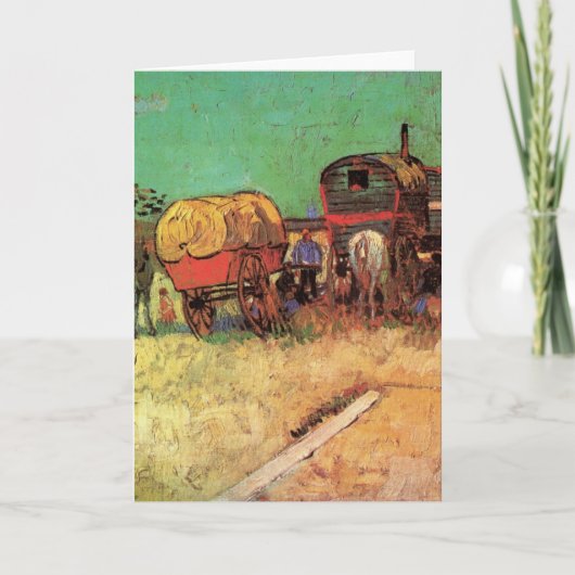 zigeuners met caravans van Vincent van Gogh Kaart (Voorkant)