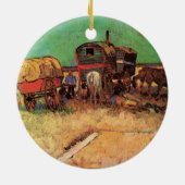 zigeuners met caravans van Vincent van Gogh Keramisch Ornament (Achterkant)