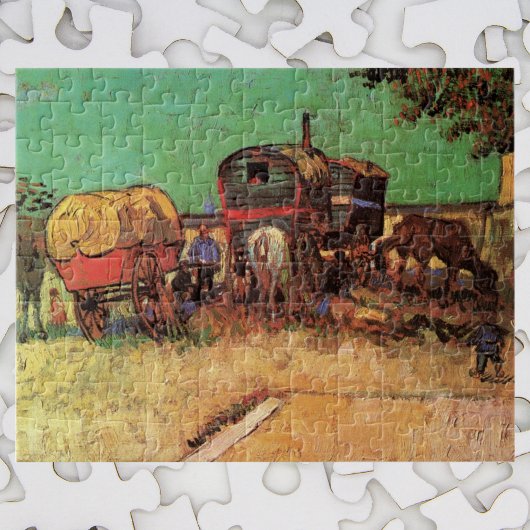 zigeuners met caravans van Vincent van Gogh Legpuzzel