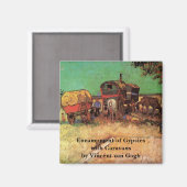 zigeuners met caravans van Vincent van Gogh Magneet (Voorkant / Achterkant)