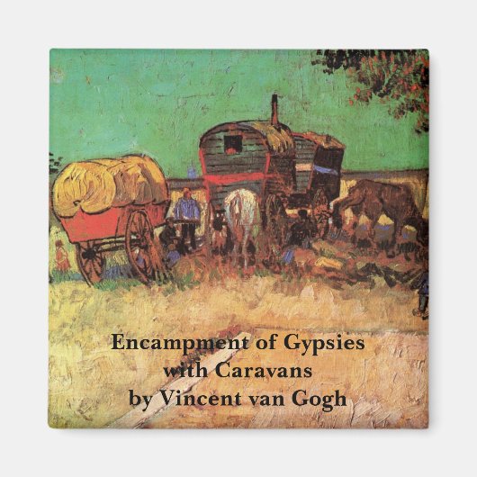 zigeuners met caravans van Vincent van Gogh Magneet (Voorkant)