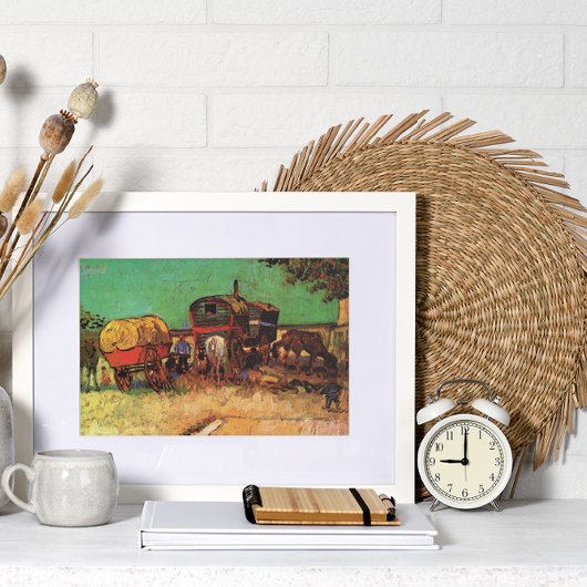 zigeuners met caravans van Vincent van Gogh Poster