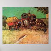 zigeuners met caravans van Vincent van Gogh Poster (Voorkant)