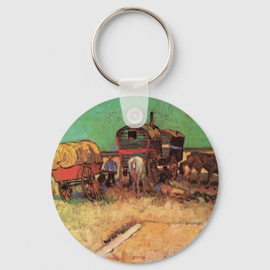 zigeuners met caravans van Vincent van Gogh Sleutelhanger (Voorkant)