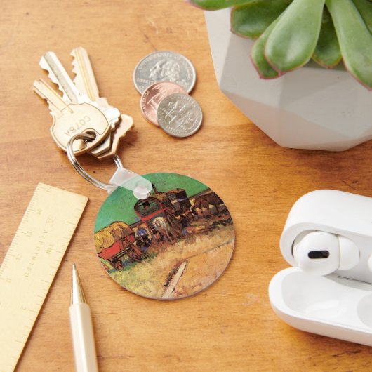 zigeuners met caravans van Vincent van Gogh Sleutelhanger (Bureau)