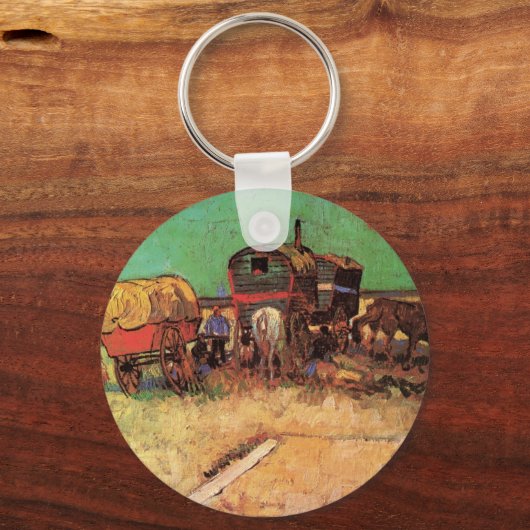 zigeuners met caravans van Vincent van Gogh Sleutelhanger (Voorkant)