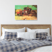 Zigeuners met karren van Vincent van Gogh Canvas Afdruk (Insitu (Slaapkamer))