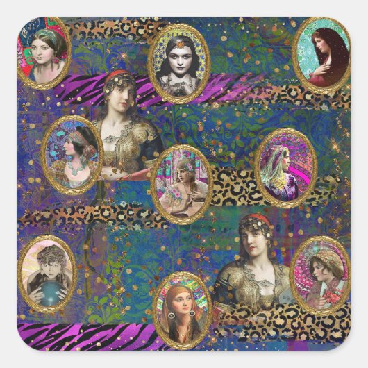 Zigeunertuin, boho stijl stickers (Voorkant)