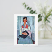 zigeunervrouw met kind door modigliani medeo briefkaart (Staand voorkant)