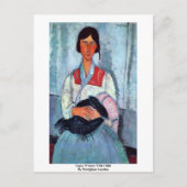zigeunervrouw met kind door modigliani medeo briefkaart (Voorkant)