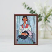 zigeunervrouw met kind door modigliani medeo briefkaart (Staand voorkant)