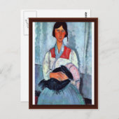 zigeunervrouw met kind door modigliani medeo briefkaart (Voorkant / Achterkant)